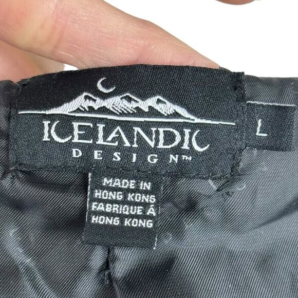 Icelandic Design Full Zip Jacket Wool 3D Knit Textured Floral Vintage Lined L - Picture 13 of 16